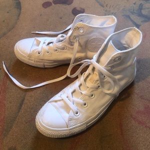 All White Converse High-tops